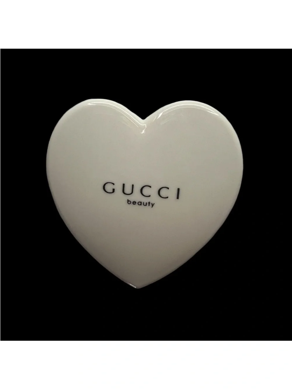 Gucci Beauty Cream Color Heart Mirror With Dust Bag